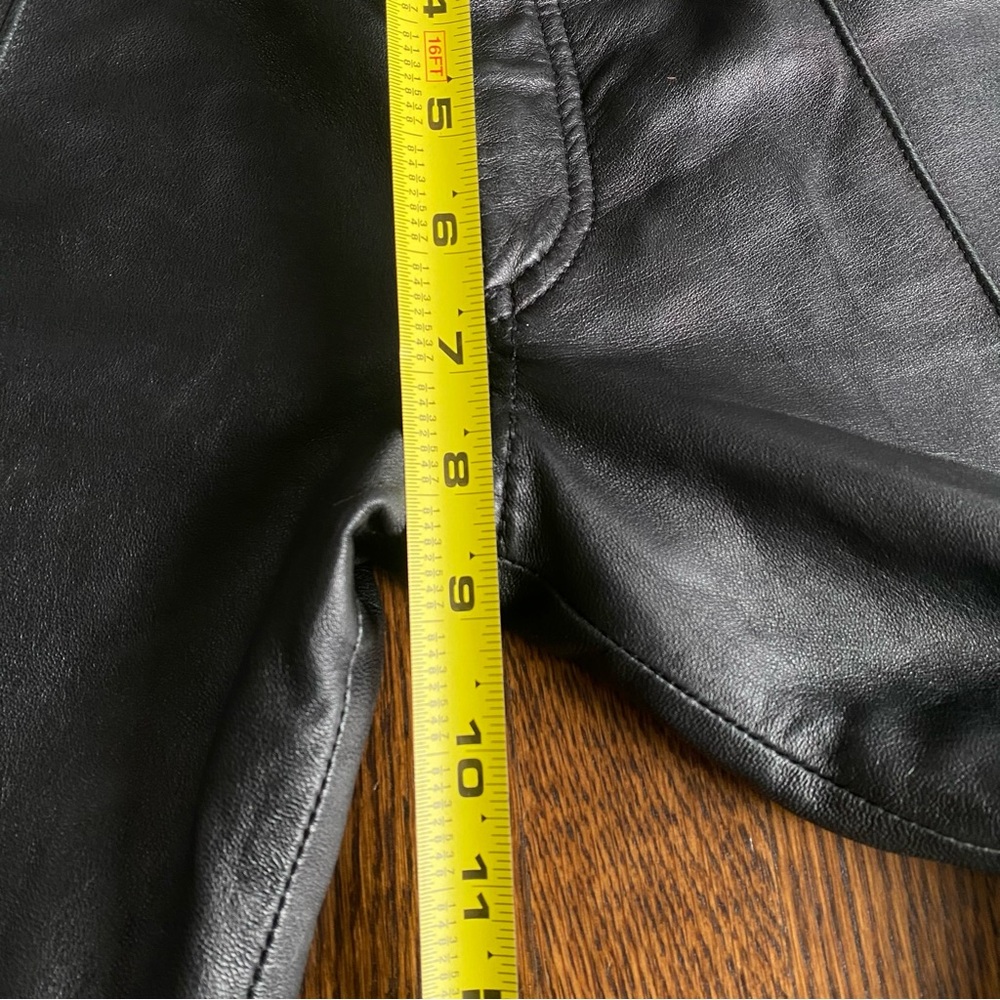 Bebe Vintage Black Genuine Leather Low Rise Pants - Picture 7 of 8